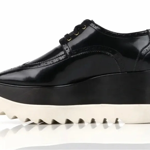 ❌SOLD❌NIB- STELLA McCARTNEY  faux leather Elyse Dane platform  brogue shoes 40 - Picture 7 of 15